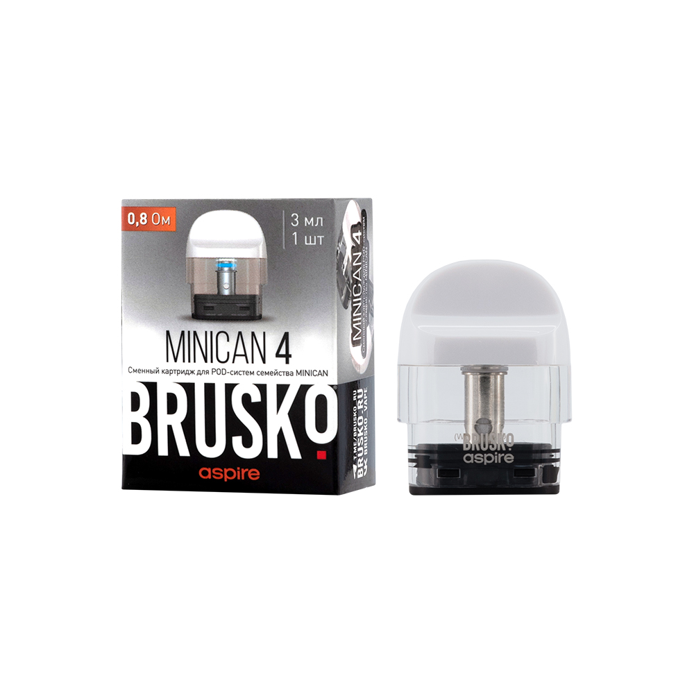Сменный картридж Brusko Minican 4 - 3 мл (0.8 Ом) - Белый