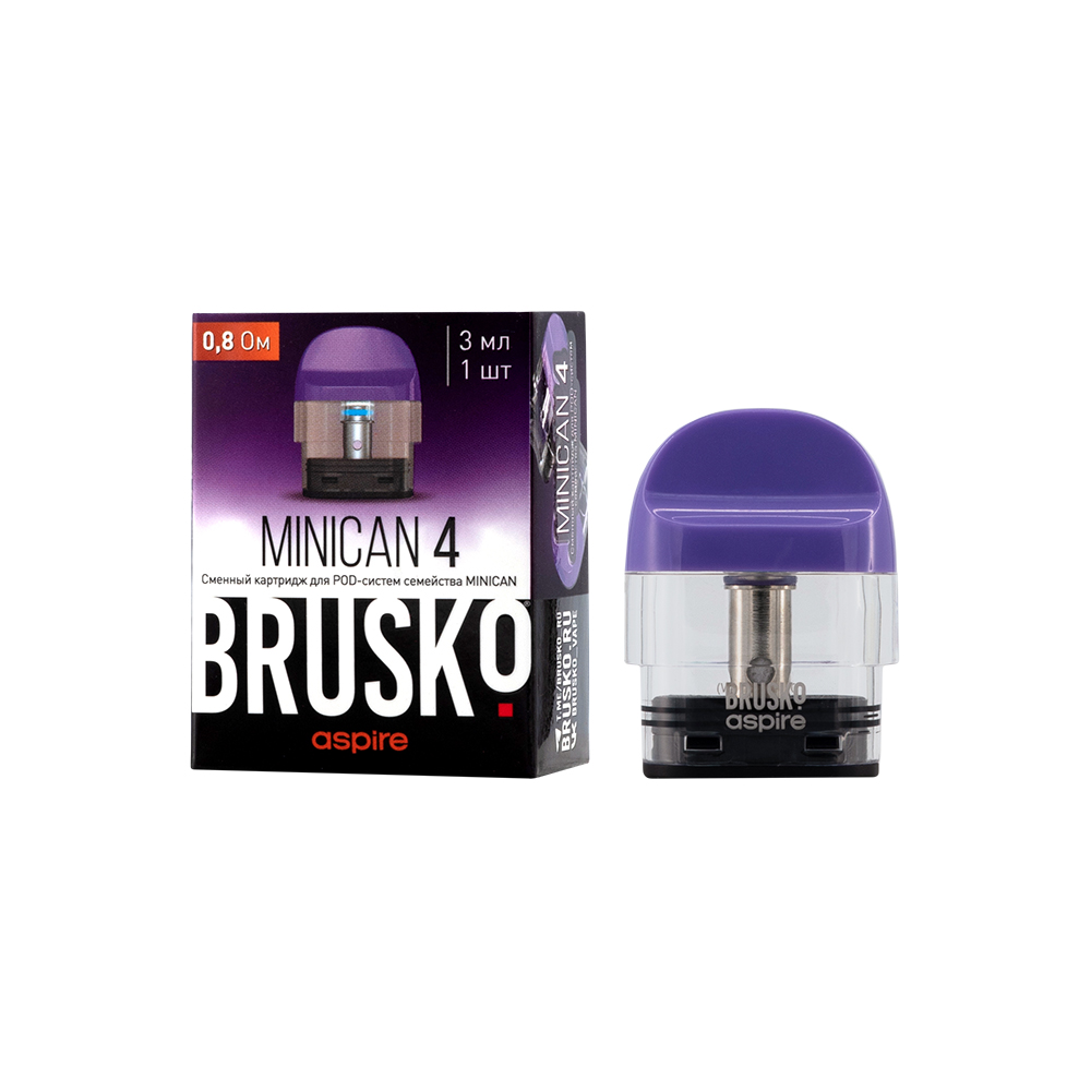 Сменный картридж Brusko Minican 4 - 3 мл (0.8 Ом) - Фиолетовый