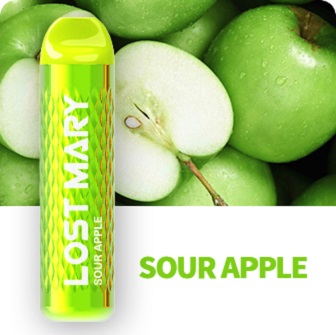 Электронная сигарета LOST MARY 3000 Sour Apple (Лост Мэри 3000 Кислое Яблоко)