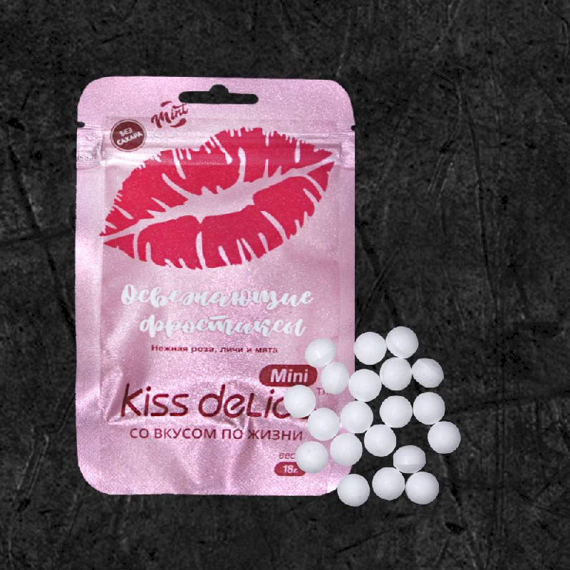 Леденцы Kiss Delice Mini - Роза, личи и мята