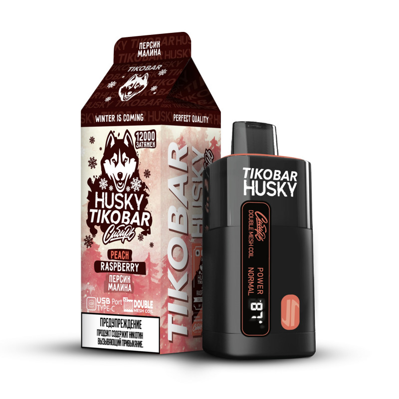 TIKOBAR HUSKY Сибирь Персик малина 12000 затяжек